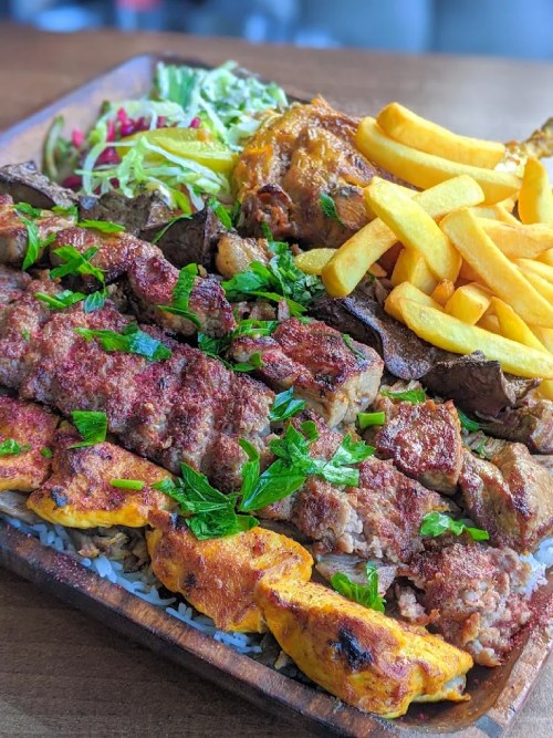 kebab Served at Original Shawarma in Paisley waffles